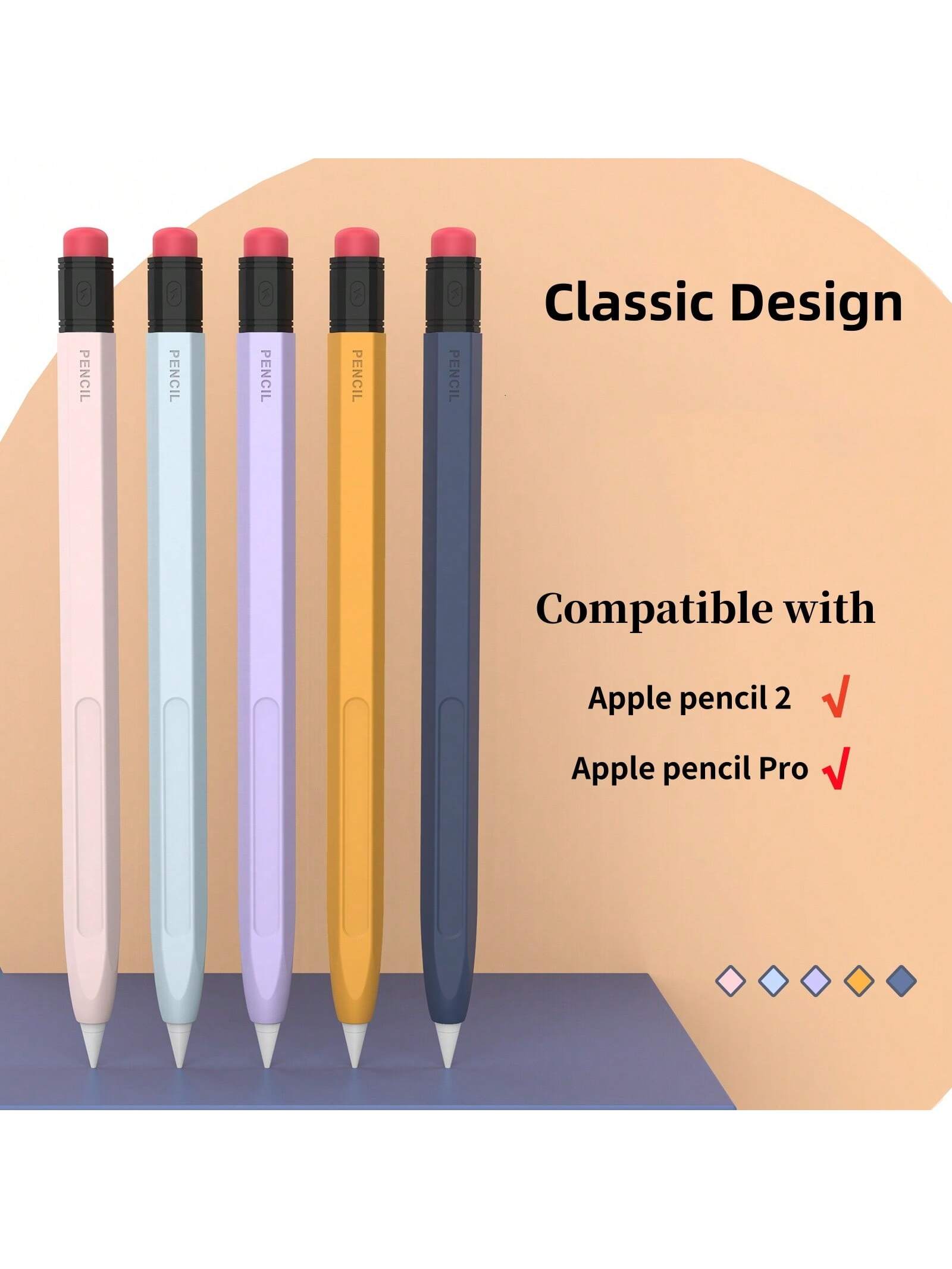 Classic Pencil Case Compatible With Apple Pencil Pro Case & Apple Pencil 2nd Generation Case, Compatible With Magnetic Charging And Double Tap