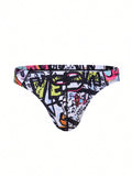 Men's Summer Beach Letter Graphic Swim Shorts