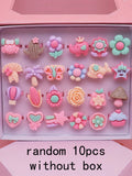 10pcs Various Cute Rings Set, Girls Candy Color Rings, Ideal Gifts For Kids, Without Box