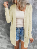 Solid Button Front Coat For Spring & Summer