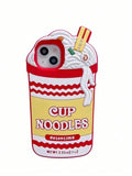 New Creative 3D Instant Noodle Apple 14 Phone Case For XR, IPhone11, 13ProMax, 12Promax, XSMAX, 8plus And SE3, Soft Silicon Shockproof Protective Cover