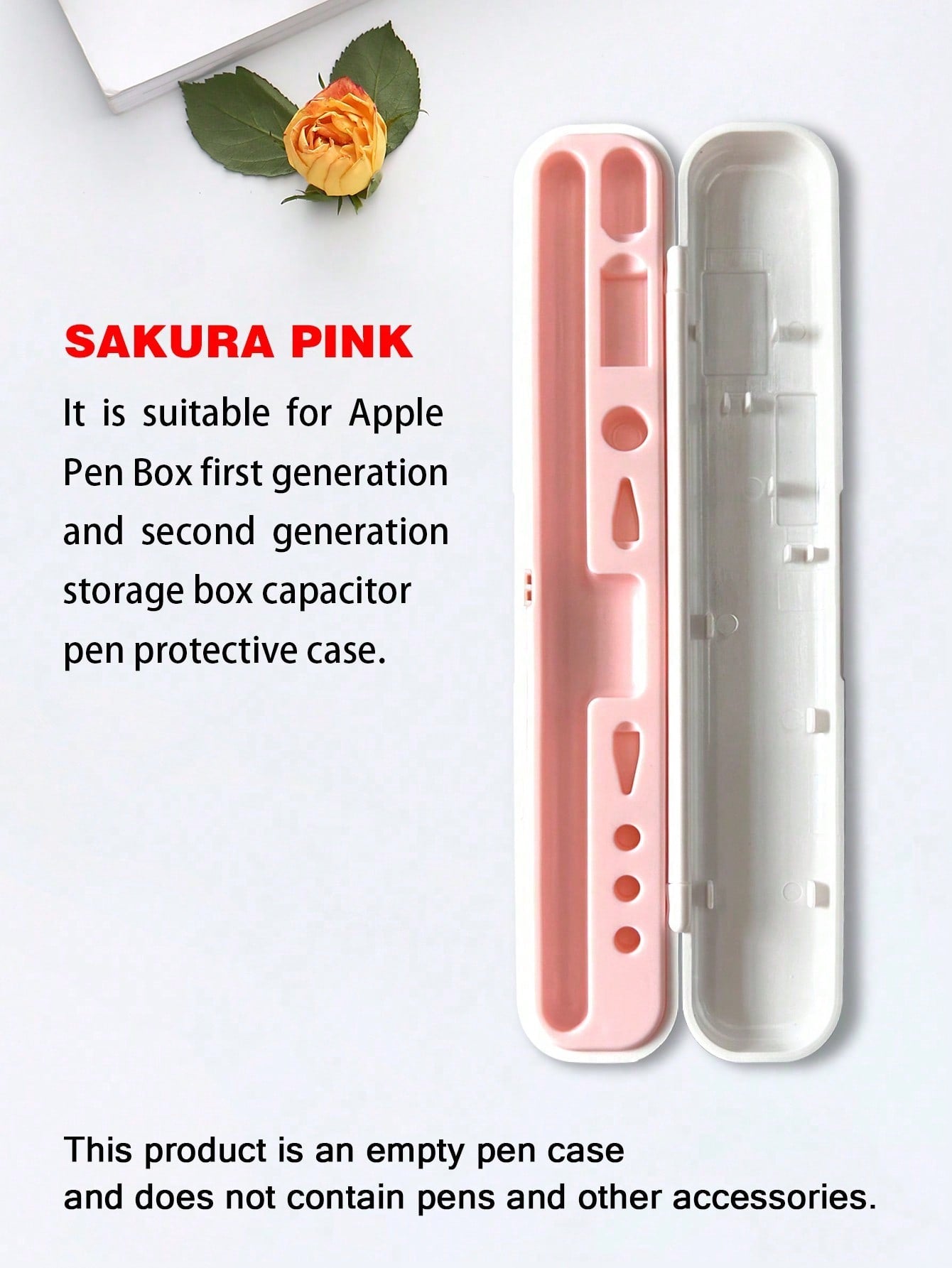 Pink Capacitive Pen Protective Case For Apple Pencil 1st And 2nd Generation (Empty Box Only, Does Not Include Capacitive Pen)