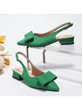 Summer New Fashion Fairy Style Women's Shoes, Chunky/Low Heel, Bowknot Decorated, Pointed/Covered Toe, Backless Sandals