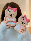Cute Cartoon Bow Knot Crossbody Bag Koala 3D Design Phone Case Compatible With APPLE 14/13/12/11/15 Pro Max