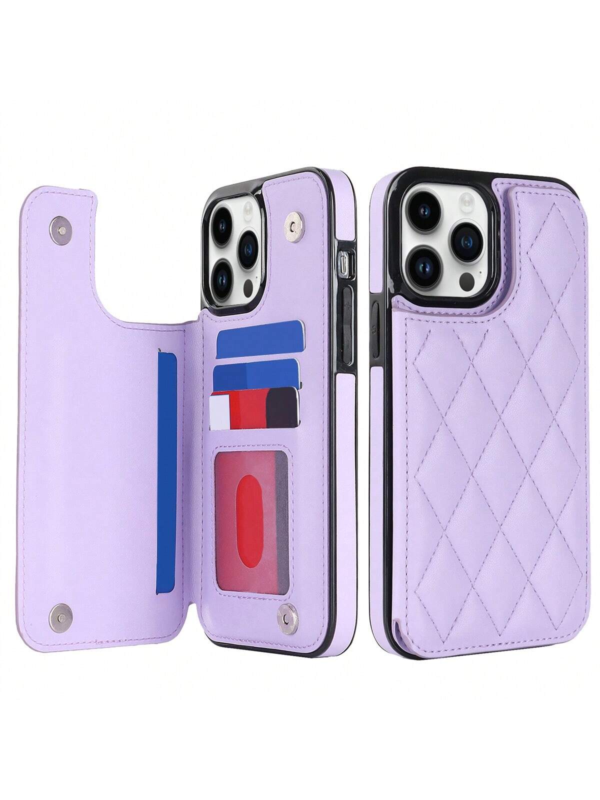 Luxury Leather Wallet Case With Credit Card Holder Compatible With Samsung Galaxy S24 S23 S22 Ultra Plus A14 A15 Card Slots Leather Magnetic Clasp Kickstand Shockproof Cover Compatible With IPhone 15 14 13 12 11 Pro Max