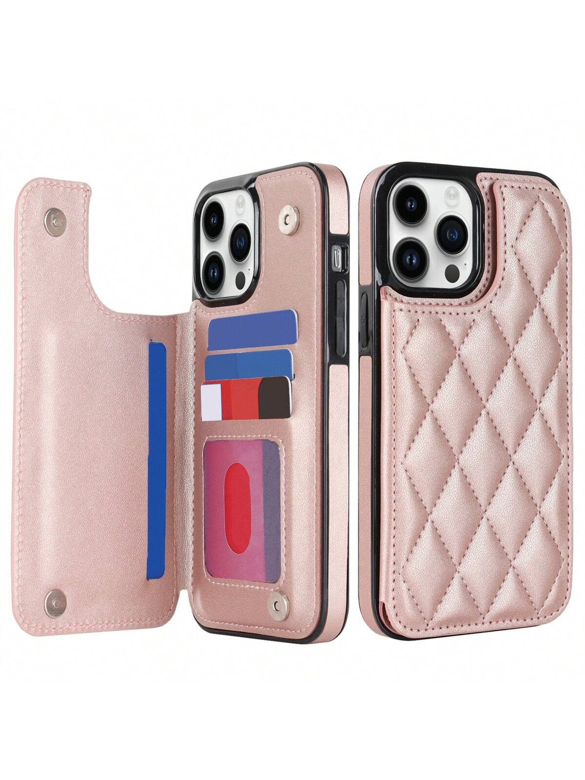 Luxury Leather Wallet Case With Credit Card Holder Compatible With Samsung Galaxy S24 S23 S22 Ultra Plus A14 A15 Card Slots Leather Magnetic Clasp Kickstand Shockproof Cover Compatible With IPhone 15 14 13 12 11 Pro Max