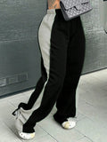 Contrast Side Seam Drawstring Waist Sweatpants