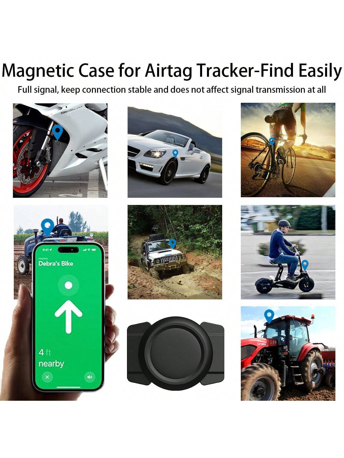 Protection Cover For Apple Airtag Tracker Locator, Anti-Lost Magnetic Silicon Case