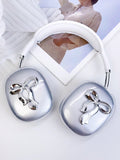 Bow 1pc Stylish And Cute Silver-Plated Butterfly TPU Transparent Headphone Cover Compatible With Airpods Max