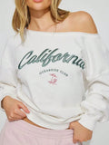 Letter Graphic Drop Shoulder Sweatshirt For Dailywear