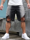 Plus Ripped Frayed Raw Trim Denim Shorts
