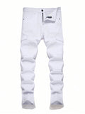 Teen Boy White Slim Straight Leg Jeans With Side Pockets