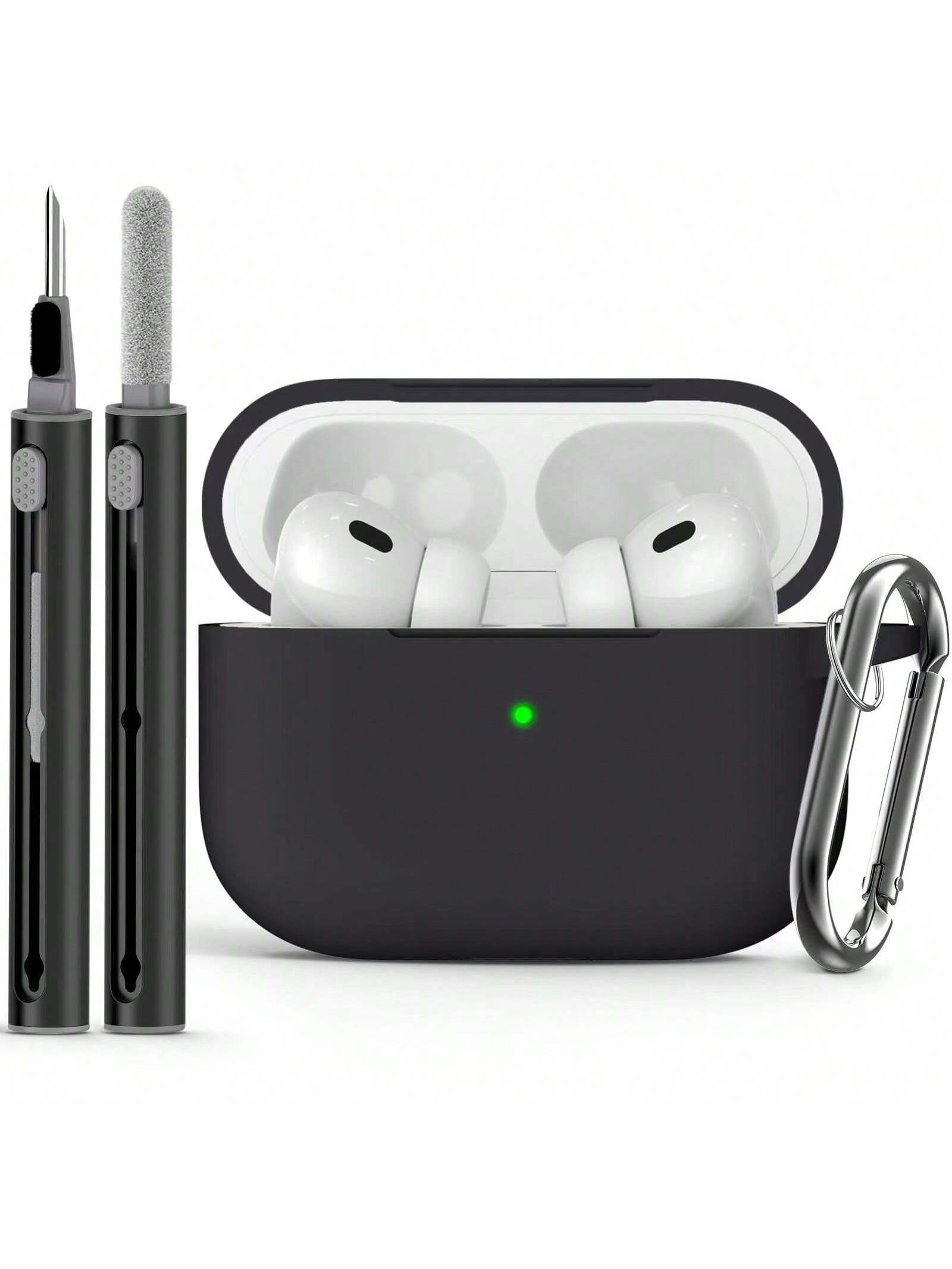 Protective Cover Set For Apple AirPods With Same Color Cleaning Pen