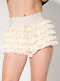 WESTFADE Frilly Stretch Lace Summer Pull On Shorts