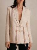 BIZwear New Chinese-Style Exquisite Jacquard Fabric Elegant And Versatile Suit Jacket With Delicate Buckle And Glossy Texture