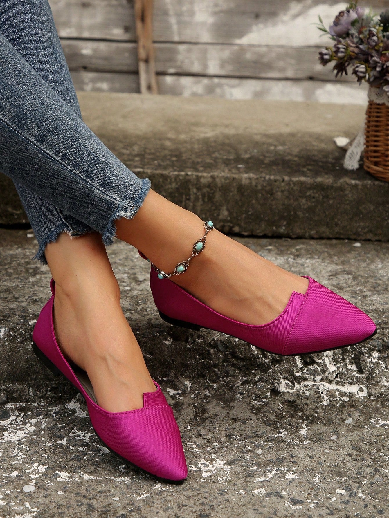 Women's Solid Color Flat Shoes, Soft Sole Outdoor Slip-Ons, Pretty Work Professional Shoes