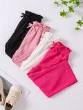 Streecool Kids Young Girls 4pcs Paperbag Waist Bow Front Pants