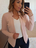 Women's Spring/Summer Casual Solid Color Long Sleeve Jacket