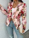 Floral Print Shawl Collar Blazer For Spring & Summer