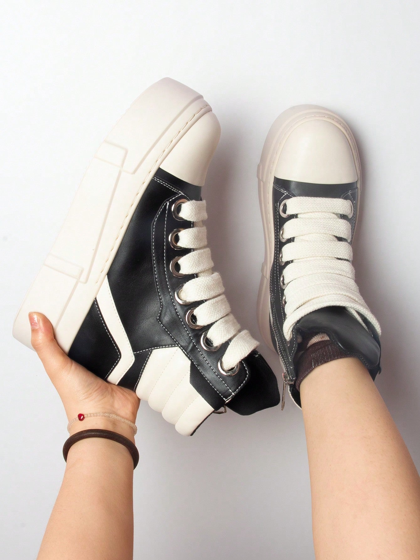 Fashion Women's Platform Ankle Boots Fire Casual High-Top Sports Vulcanized Shoes Unisexual Style Sneakers Skateboard Shoes Pink Goth Punk Rock Booties