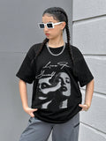 Teen Girls' Casual Print Short Sleeve T-Shirt Suitable For Summer