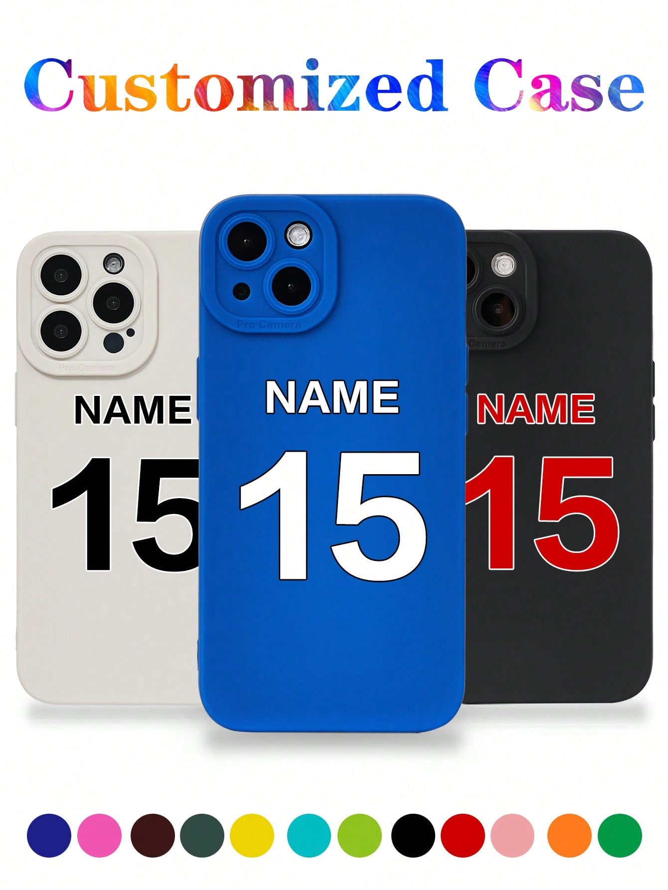 Customized DIY Matte Colored Phone Case With Team Name, Letters, And Numbers Design, Compatible With IPhone 11/12/13/14/15
