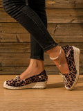 Closed Toe Flower Rubber Sole Fashionable Rope Wedge Heeled Women's Shoes