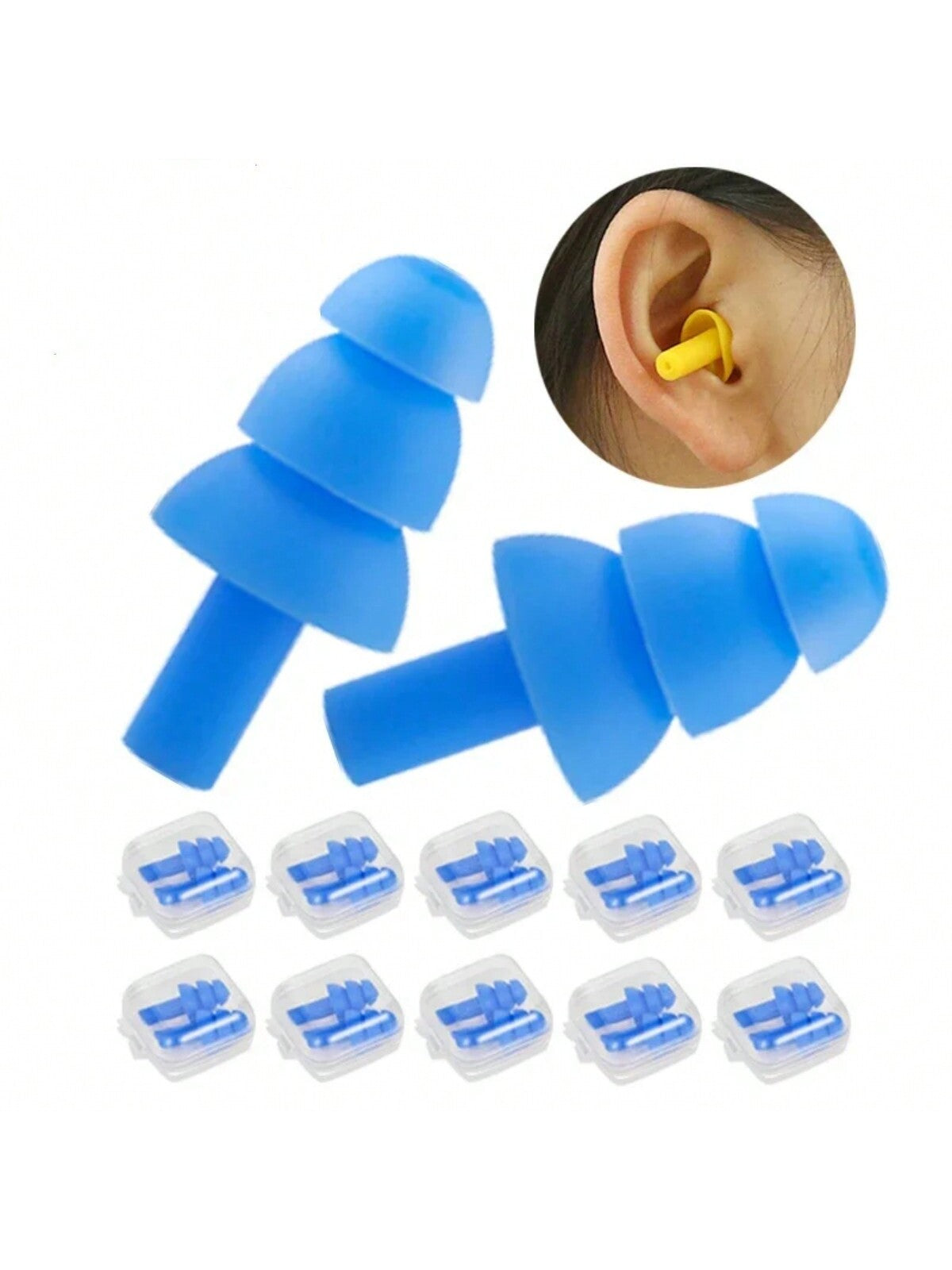Silicone Soundproof Earplugs For Sleeping, Studying, Swimming, Working, And Snoring Prevention, Waterproof And Powerful Noise Reduction, In-Ear Design