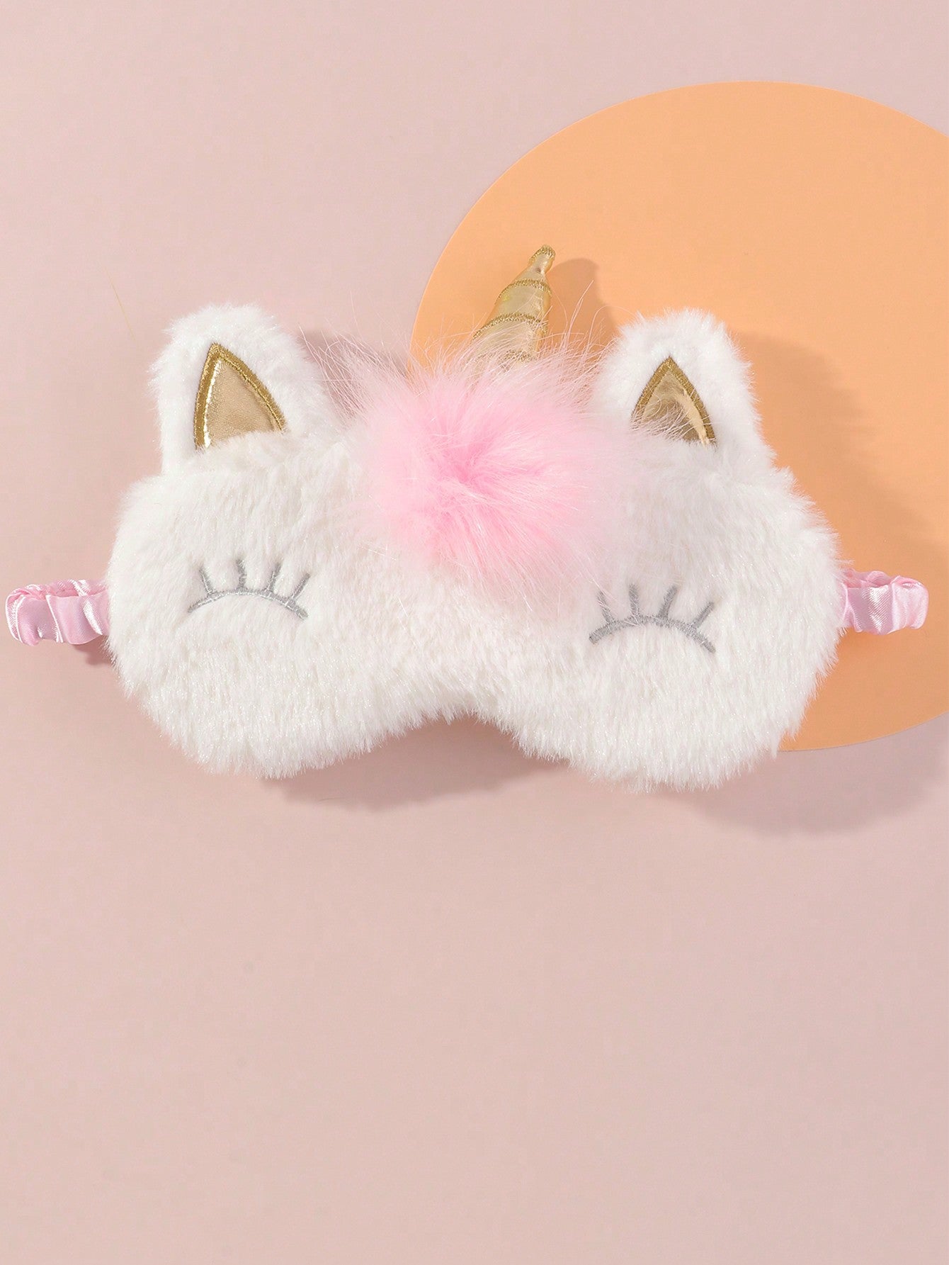 1pc Children's Cartoon Cute Plush Unicorn Light-Blocking Sleep Eye Mask, Ideal Student Gift