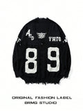 Spring Autumn New Men''s College Style Number Jacquard Knitted Cardigan Sweater Outerwear