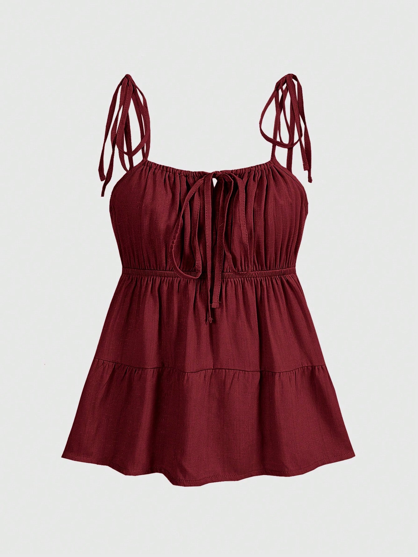 Ruched Bust Ruffle Hem Cami Top, School