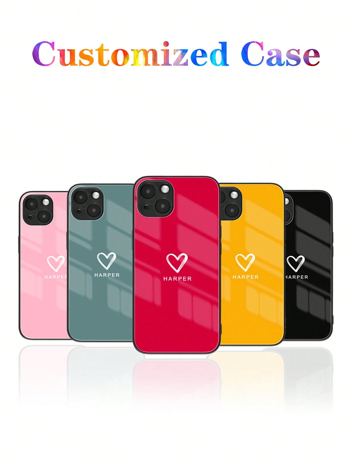Custom Name/Initial Letter Phone Case, Multi-Color Protective TPU Transparent Soft Shell, Full-Wrapped Anti-Drop, Suitable For IPhone 11/13/14/15 Pro Max