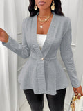 Shawl Collar Peplum Hem Coat