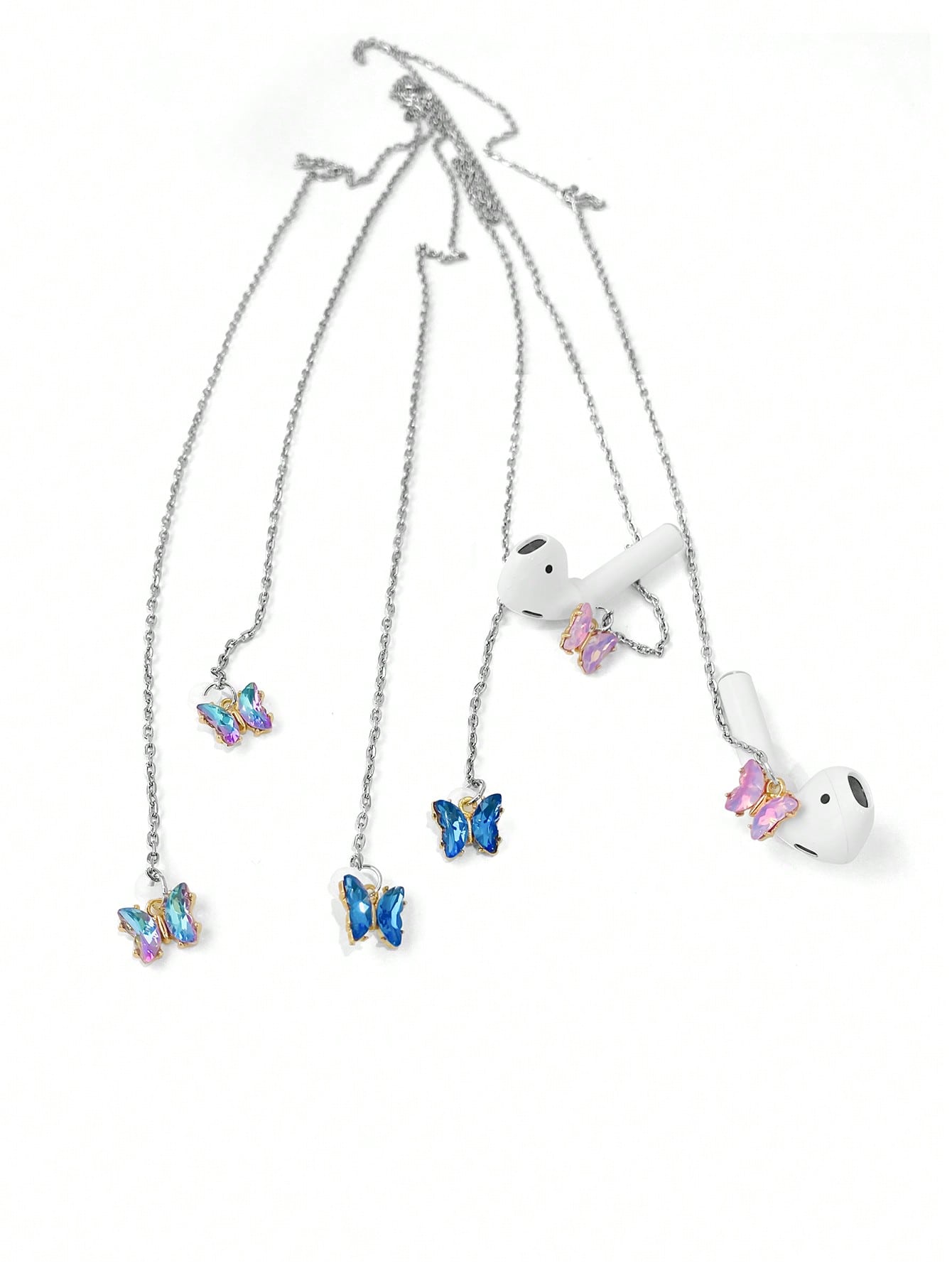 Butterfly Earphone Anti-Lost Chain, Bluetooth Wireless Earphone Hanging Chain Earring Accessory, Universal