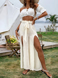 Swim Vcay Split Thigh Belted Cover Up Pants