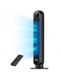 Tower Fan For Bedroom, 25ft/S Velocity Quiet Floor Fan, 90° Oscillating Fans For Indoors With 4 Speeds, 4 Modes, 8H Timer, Standing Fans, Bladeless Fan, Black, Nomad One (DR-HTF007)