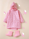 Girls' Cute Raincoat With Backpack Position, Suitable For Outdoor Activities And Hiking, Waterproof For All Seasons