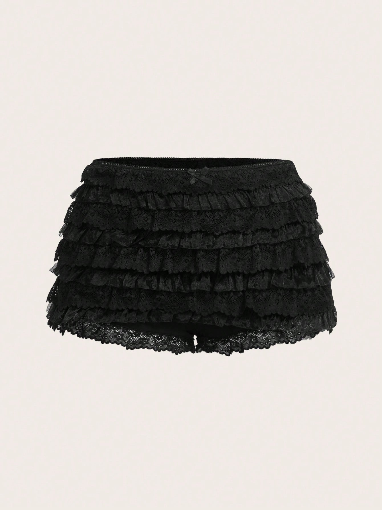 Ladies' Multi-Layer Frill Hem Low-Rise Y2K Concert Going Out White Ruffle Shorts