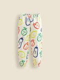 THE HAPPY LOOK Young Boy's Cute Print Beige Knit Sweatshirt And Loose Drawstring Sports Pants Casual Set