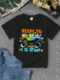 Back To School Season Boys' Off-Road Vehicle Cartoon Print Short Sleeve T-Shirt
