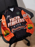 Tween Boy Letter Graphic Two Tone Bomber Jacket