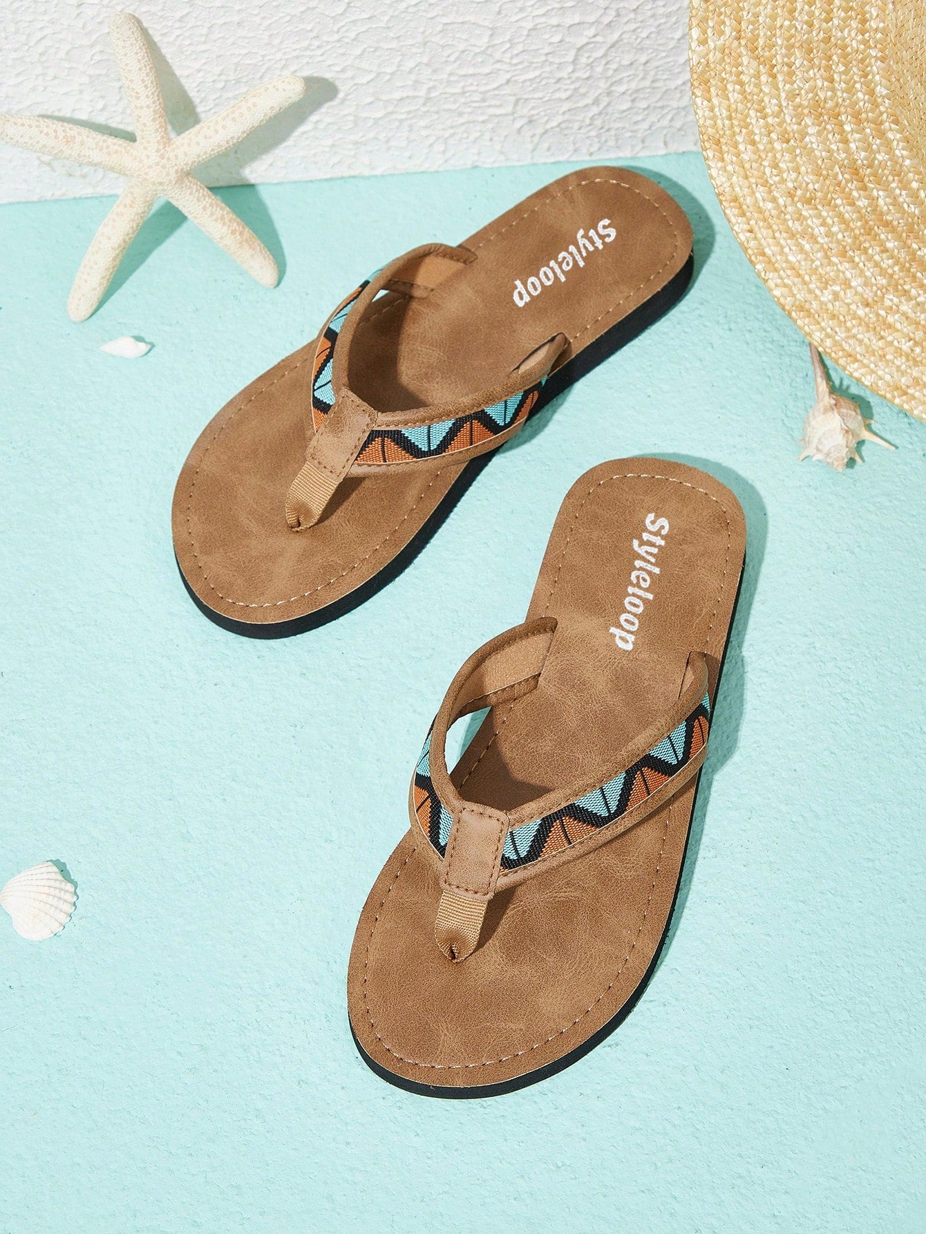Styleloop Fashion Flip Flops For Women, Embroidery Detail Toe Post Design Slippers For Summer Vacation Shoes Summer Sale Back To School Shoes College Student Shoes Boho Feels Vintage Cottagecore Frenchy Shoes Halloween