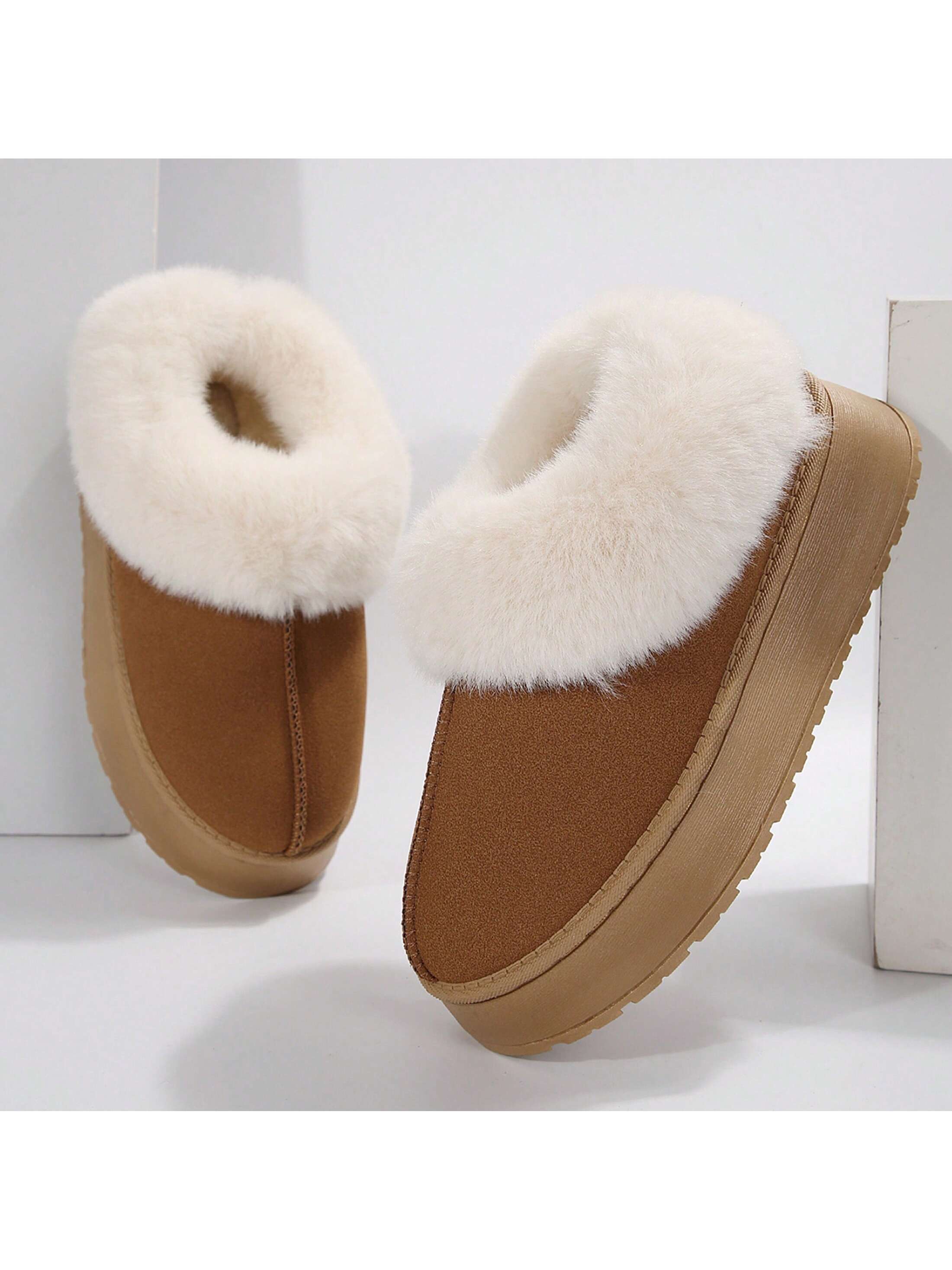 Women's Suede Ankle Moccasin Boots Waterproof Anti-Slip Thick Sole Indoor Warm Snow Boots