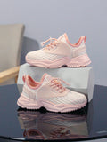 Lightweight Mesh Slip-On Children's Outdoor Sports Shoes With Buckle, Pink, Suitable For All Seasons