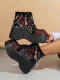 Skull Chain Women's Platform Thick Heel Fashion Boots