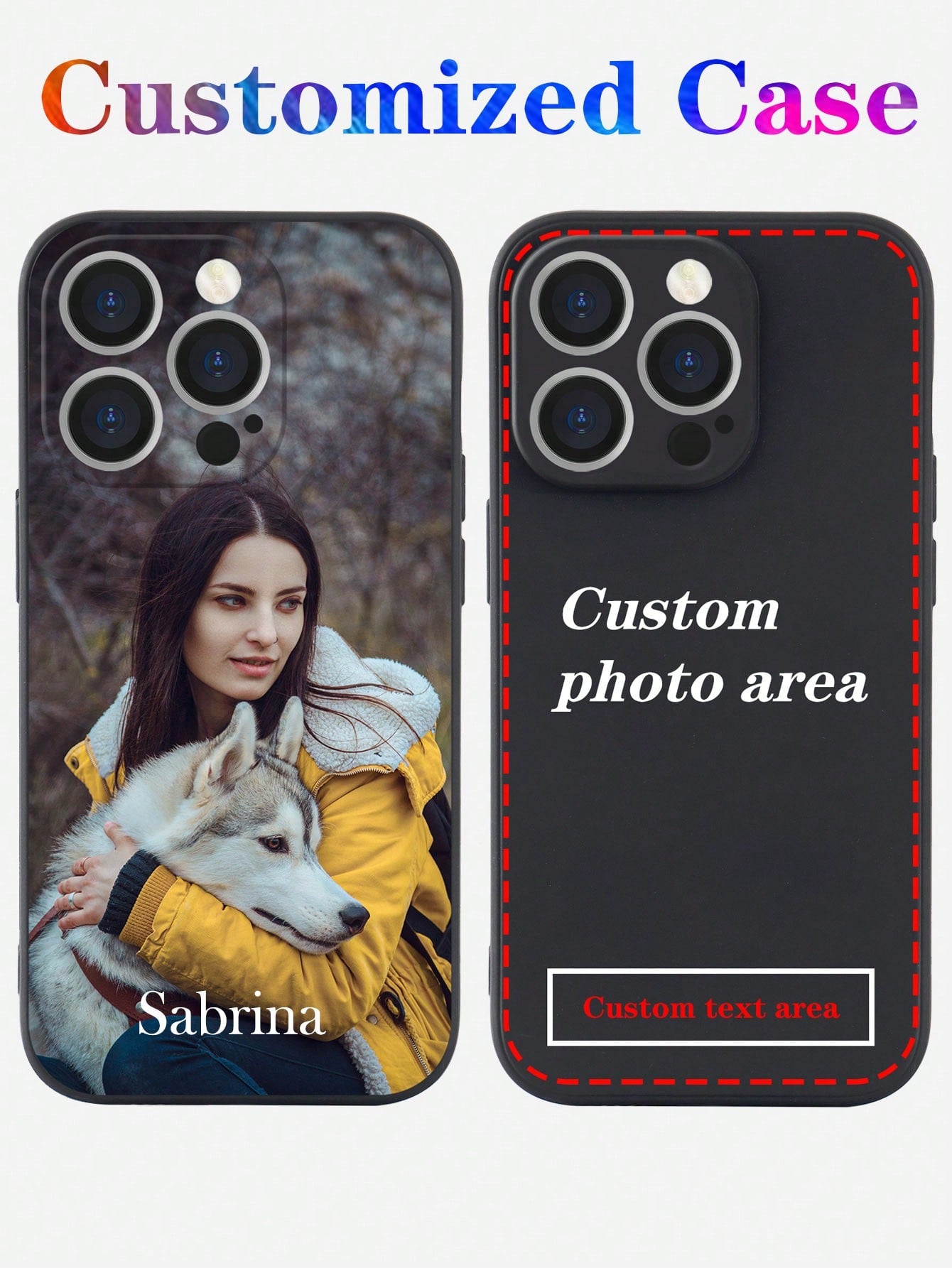 Customized Personalized Scenery Parent-Child Wedding Photo Text Phone Case Protective Cover For Samsung A13/A52s/IPhone XR 12 14