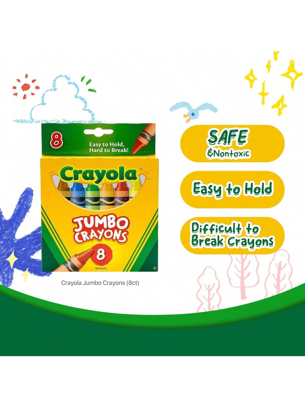 Crayola 52-0389 Jumbo Crayons Assortment 8 Pack