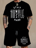 Men's Plus Size STAY Printed T-Shirt Set