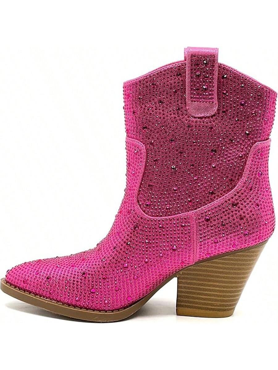 River-01 Rhinestone Cowboy Ankle Bootie