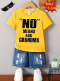 Young Boy Casual Simple English Slogan Printed Short Sleeve T-Shirt